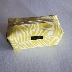 Kate Spade Neon Yellow  Grant Street Grainy Vinyl Medium Davie Cosmetic Bag